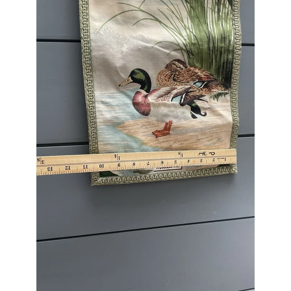 Vintage Riverdale Mallard Duck Tapestry Wall Hanging panels Pair 1970's Custom